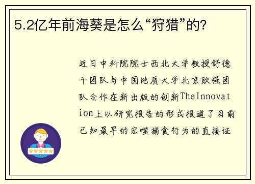 5.2亿年前海葵是怎么“狩猎”的？