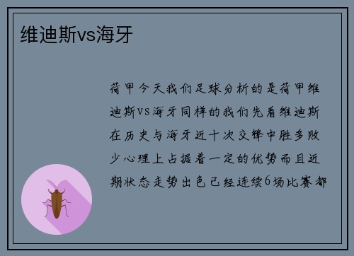 维迪斯vs海牙